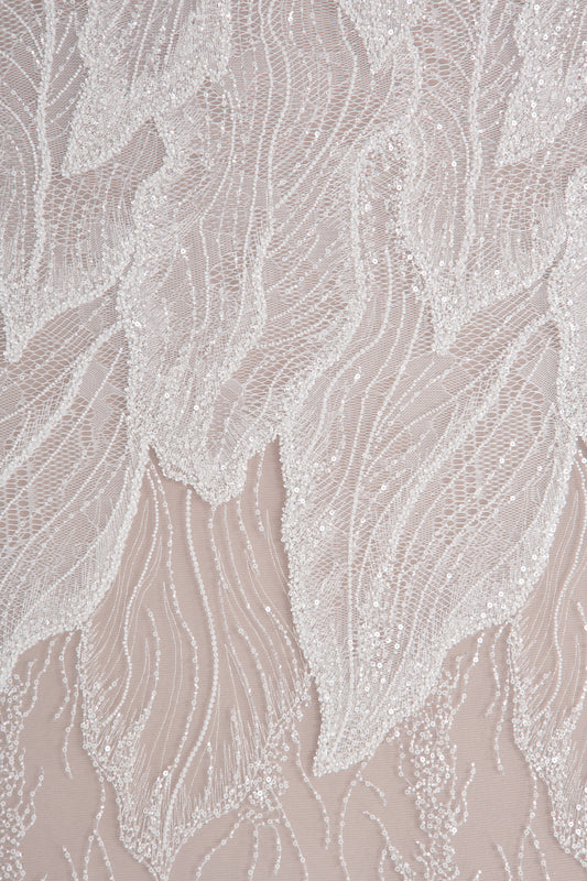 S0561 - EMBROIDERY TULLE WITH LUREX YARN SEQUINS & BEADS