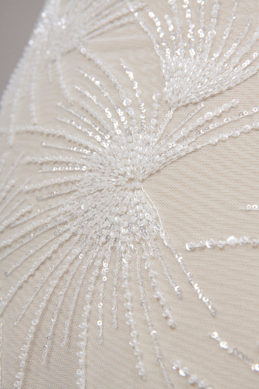 S0570 - EMBROIDERY TULLE WITH SEQUINS & BEADS