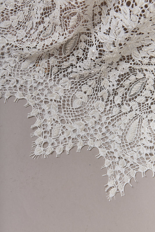 S0622 EMBROIDERED LACE WITH BEADS