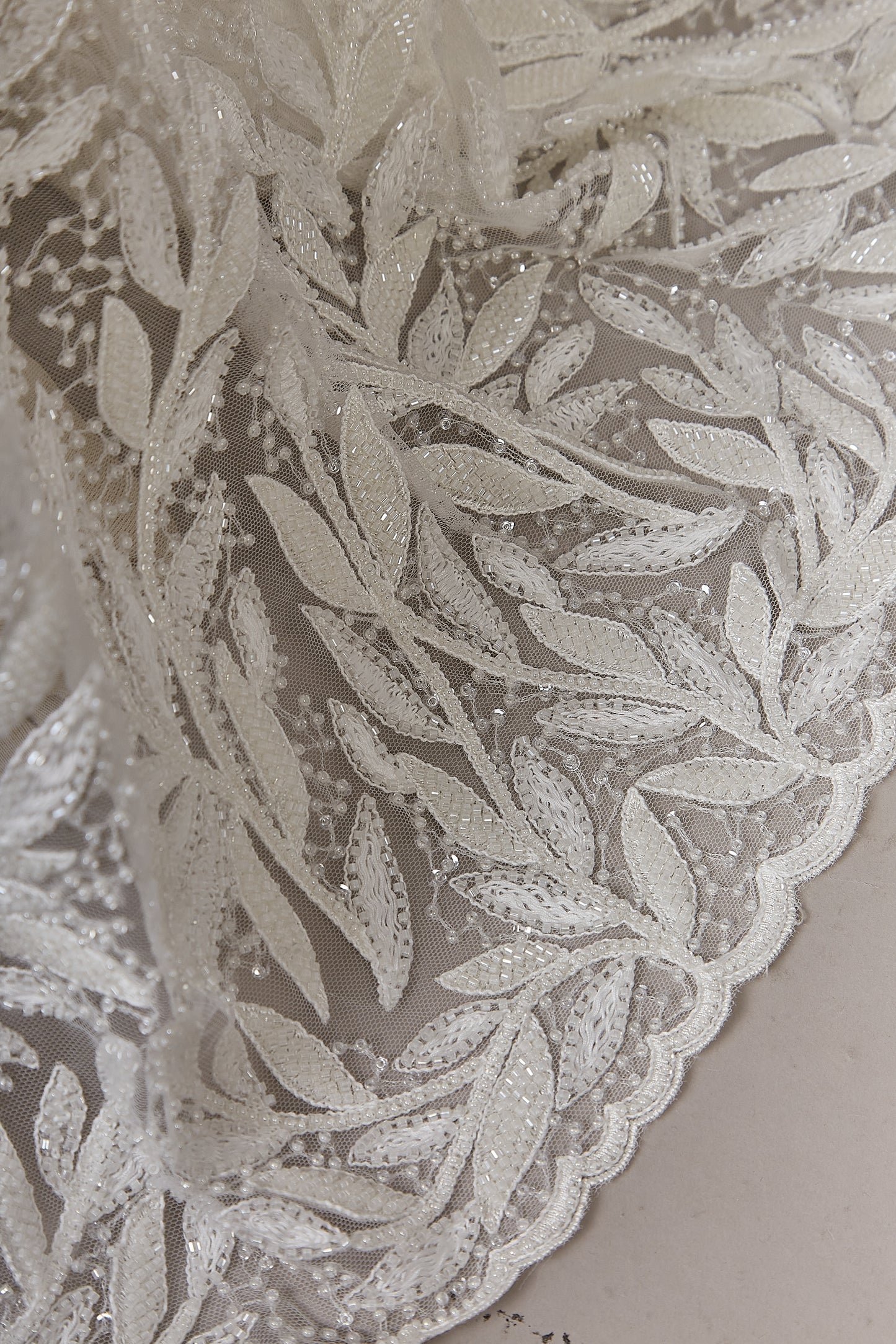 S0642 EMBROIDERED TULLE WITH SEQUINS AND BEADS