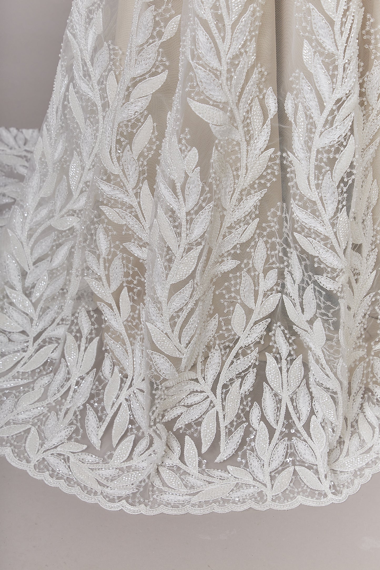 S0642 EMBROIDERED TULLE WITH SEQUINS AND BEADS