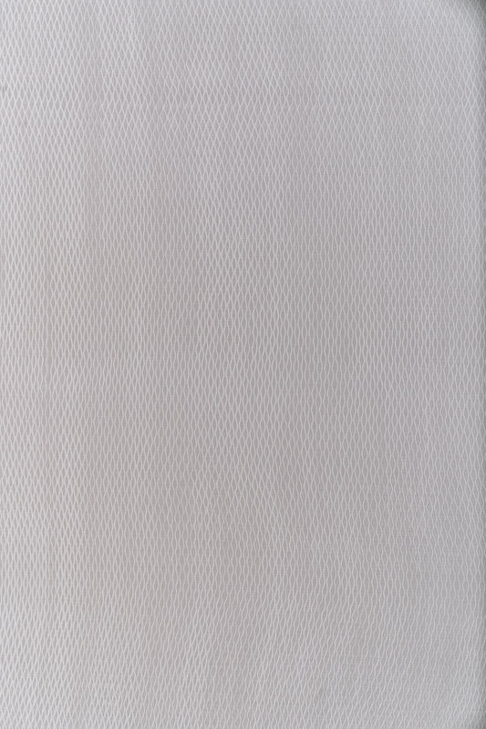 S0703 - Pleated organza with off-white metallic thread