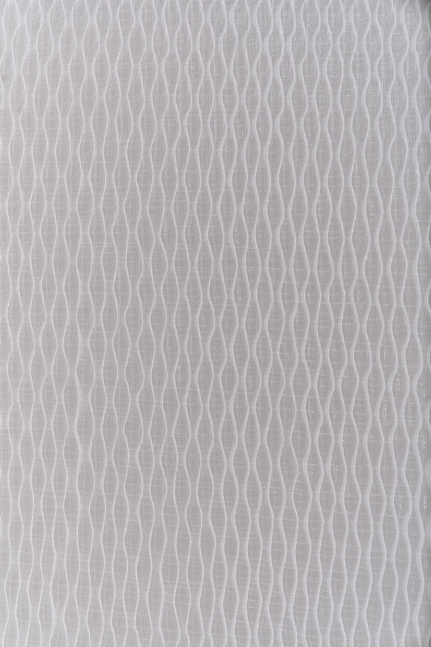 S0703 - Pleated organza with off-white metallic thread