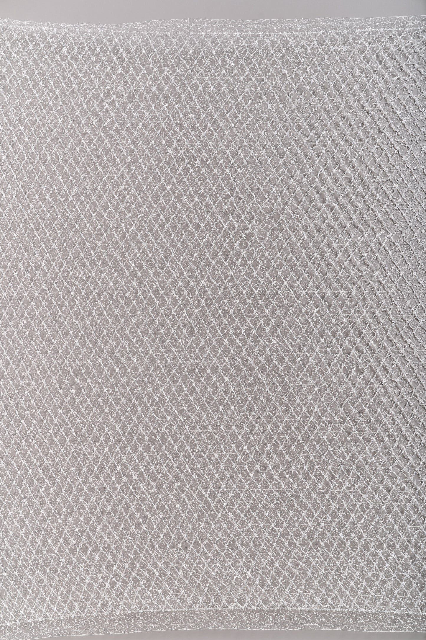 S0682 - Netting with off-white beads and transparent bugle beads
