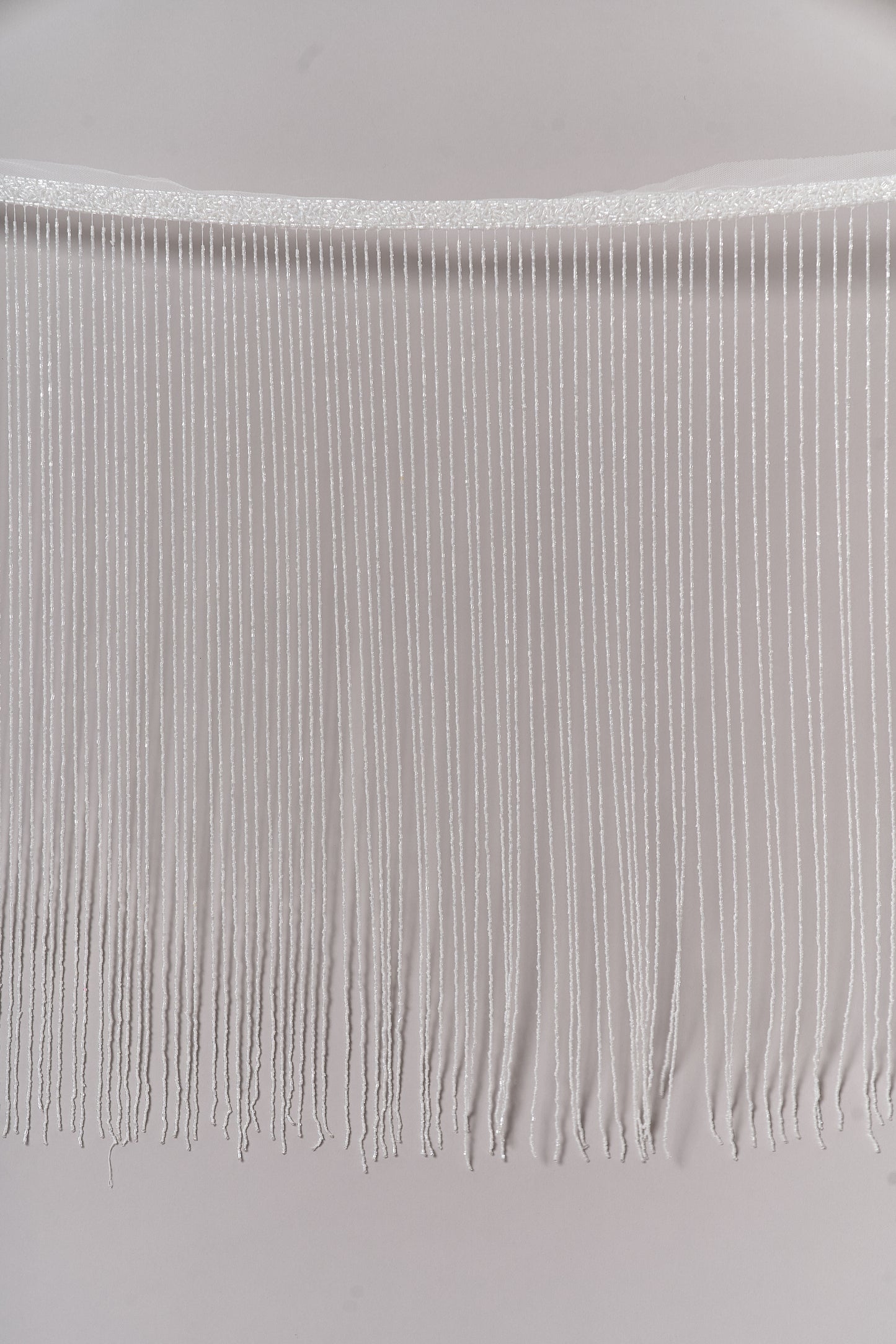 S0708 - Off-white bugle bead fringe trim