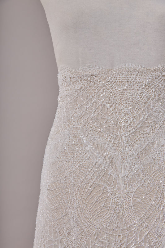 S0668 - Embroidered Lace with Beads