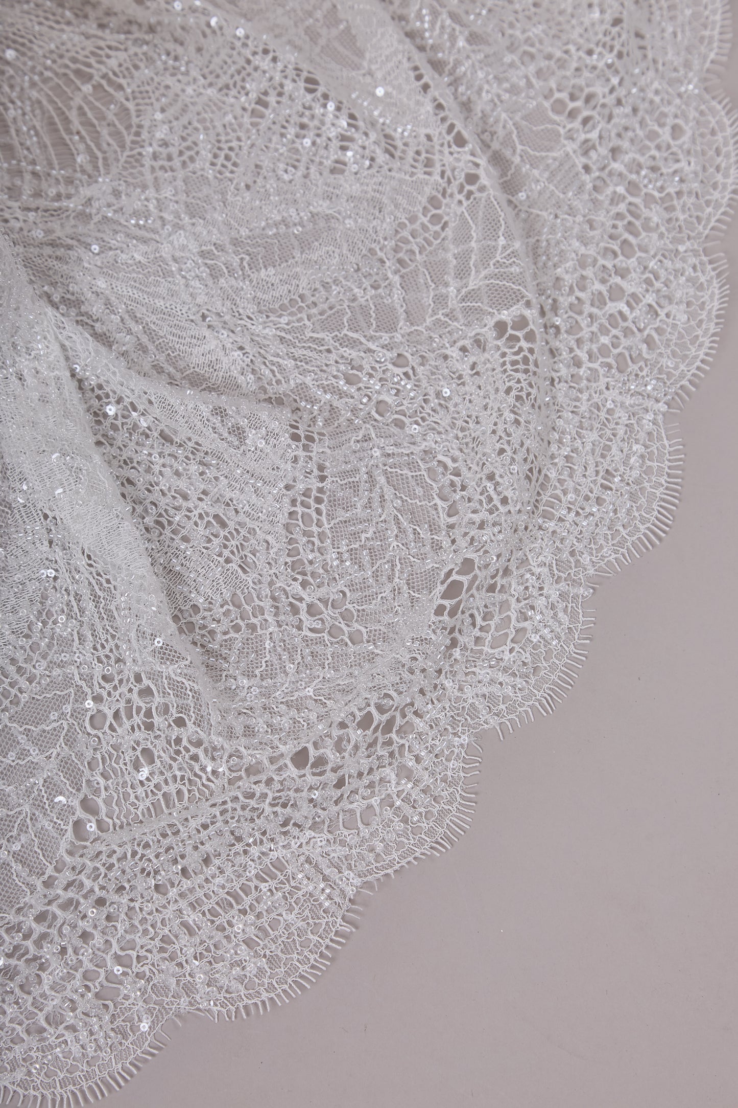 S0668 - Embroidered Lace with Beads