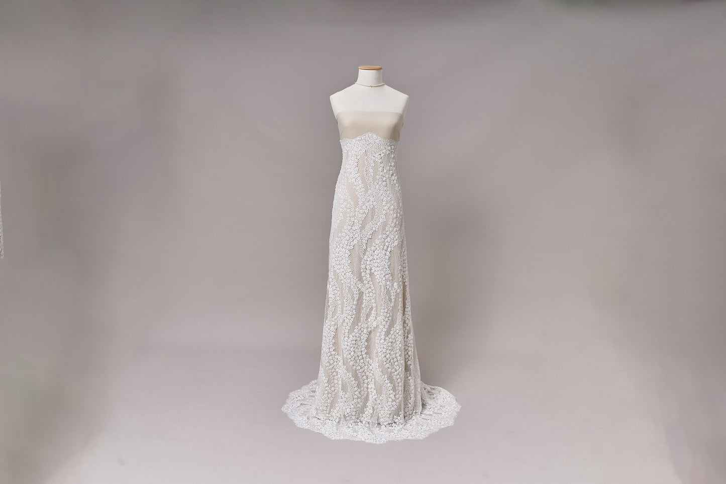 S0679 - Embroidered lace with off-white &nbsp;beads, long off-white bugle beads, and transparent sequins