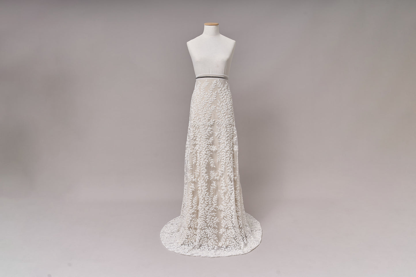 S0692 - Embroidered tulle with off-white beads and transparent sequins
