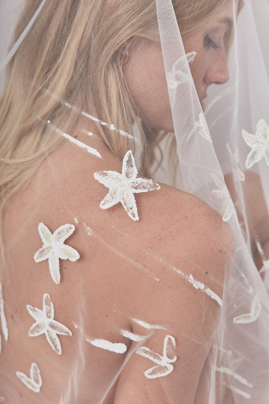 S0639 HAND-PAINTED FLORAL TULLE