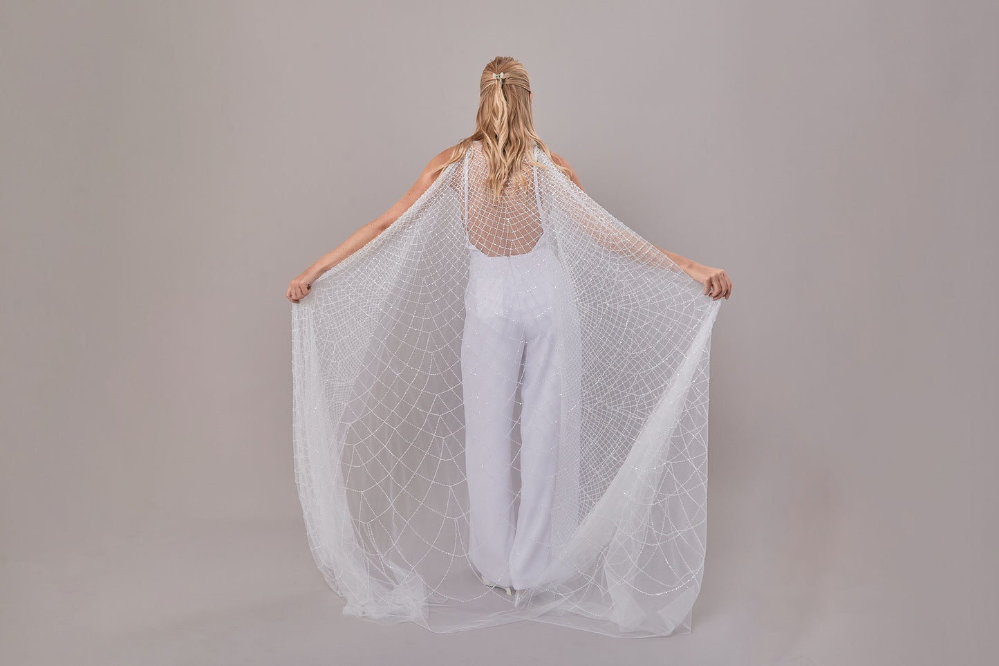 S0645 OFF WHITE BEADED TULLE
