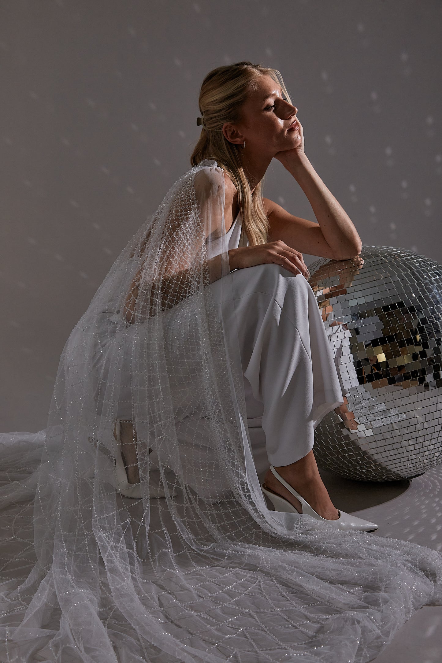 S0645 OFF WHITE BEADED TULLE