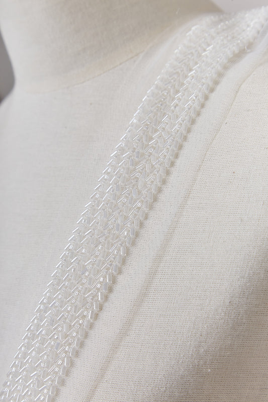 S0652 OFF WHITE BEADED GALLOON