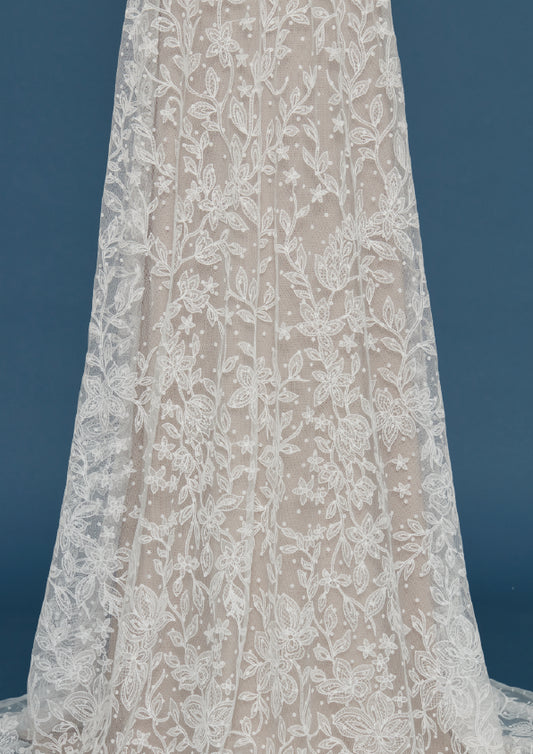 S0470 EMBROIDERED PLUMETI LACE