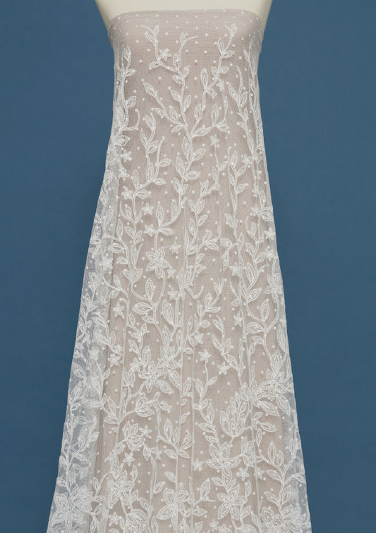 S0470 EMBROIDERED PLUMETI LACE