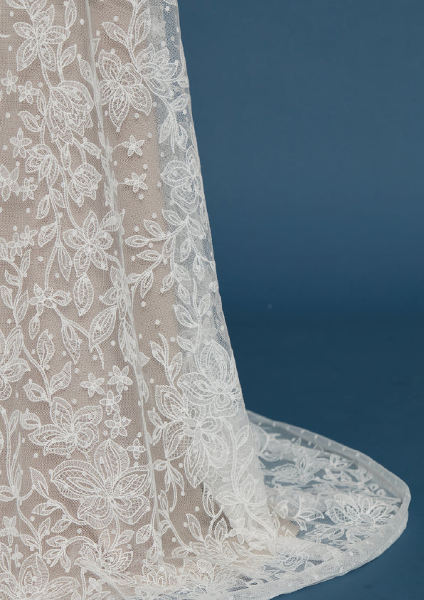 S0470 EMBROIDERED PLUMETI LACE