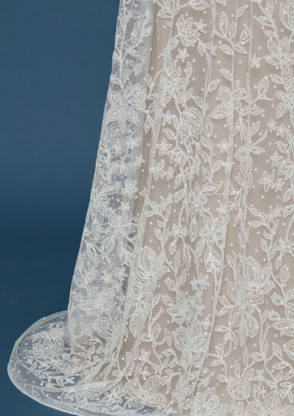 S0470 EMBROIDERED PLUMETI LACE