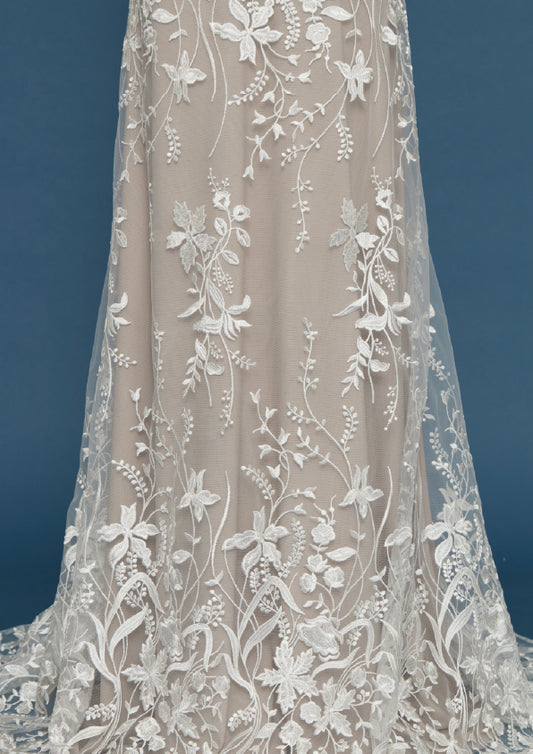 S0472 EMBROIDERED TULLE WITH FLOWERS