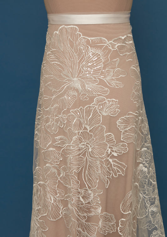 S0483 EMBROIDERED TULLE WITH SEQUINS