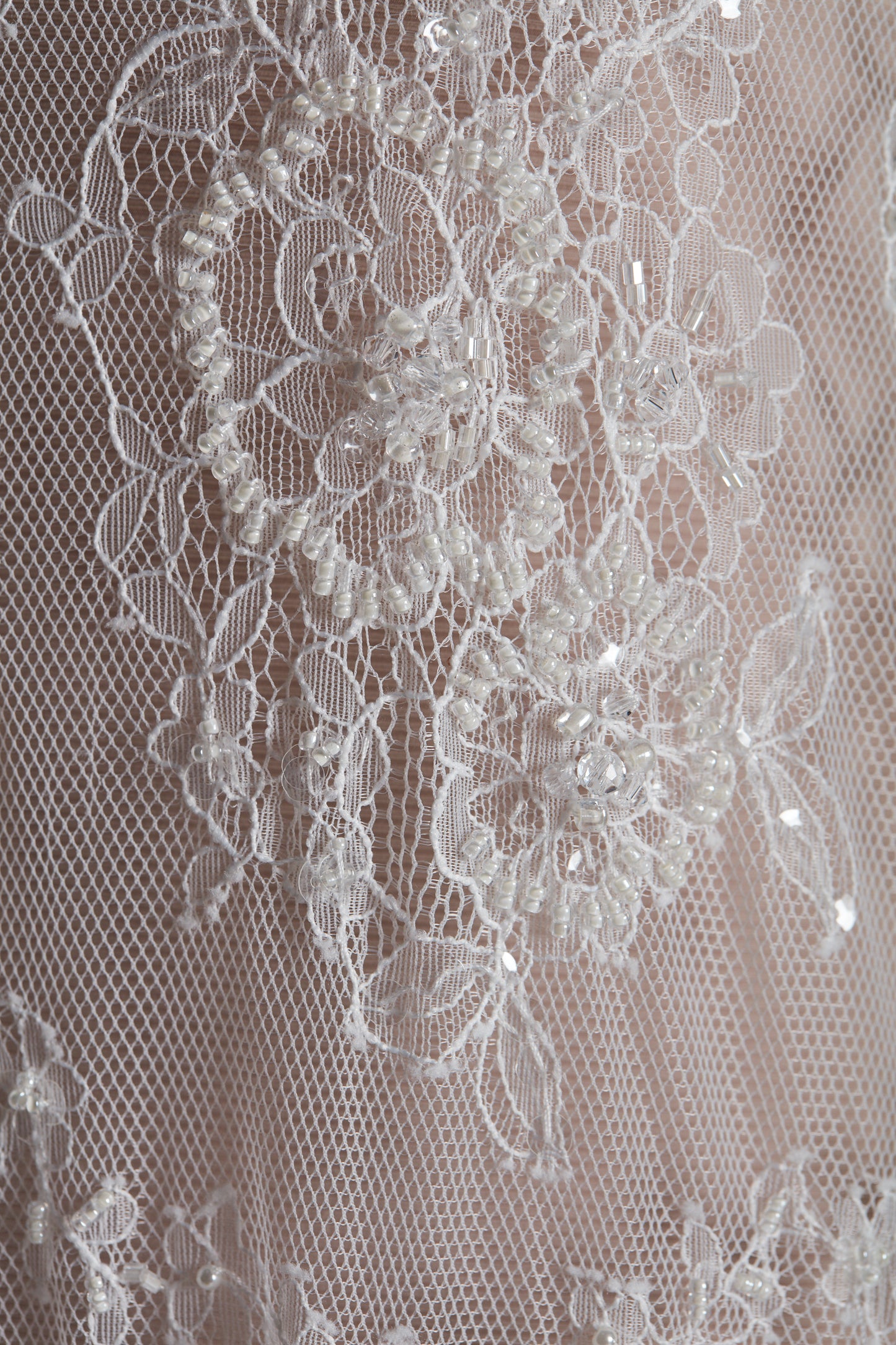 S0249 CHANTILLY EMBROIDERY LACE WITH BEADS